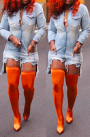 Hi-Low Denim Romper