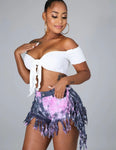 Tassel Tie Dye Bae Shorts
