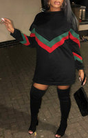 Chevron Striped Shirt Dress