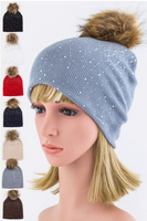 Shimmer Pom Pom Knit Hat