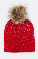 Shimmer Pom Pom Knit Hat
