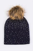 Shimmer Pom Pom Knit Hat