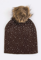 Shimmer Pom Pom Knit Hat