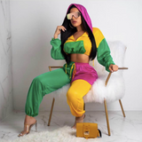 Color Block Mesh Cover Up Set