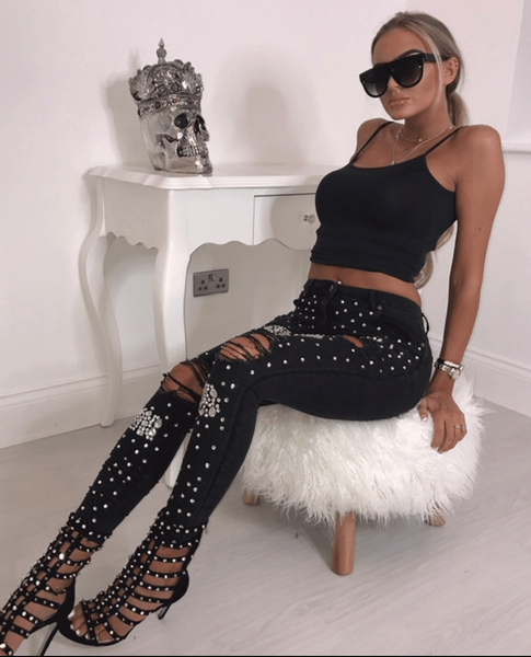 Distressed Diamond Jeans
