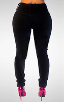 Black Studded Distressed Jeans