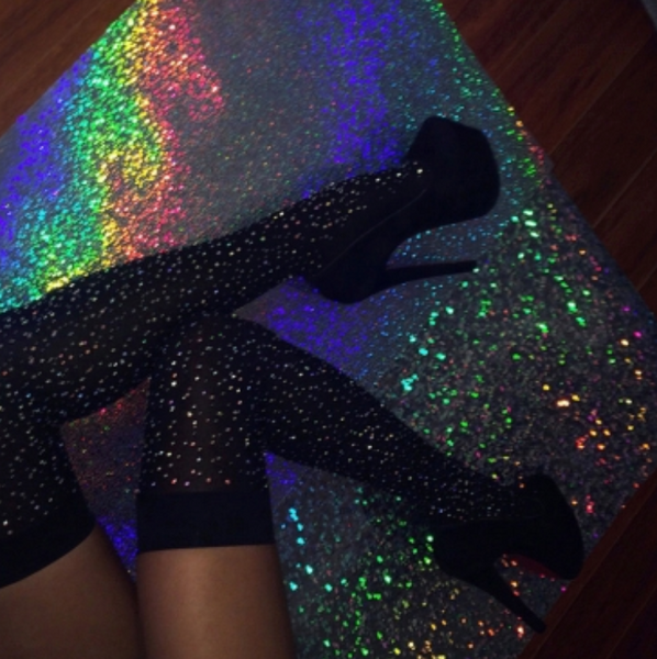 Crystal Studded Knee High Socks