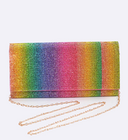 Rhinestone Rainbow Clutch
