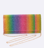 Rhinestone Rainbow Clutch