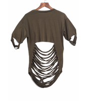 Army Girl Cut Up Shirt