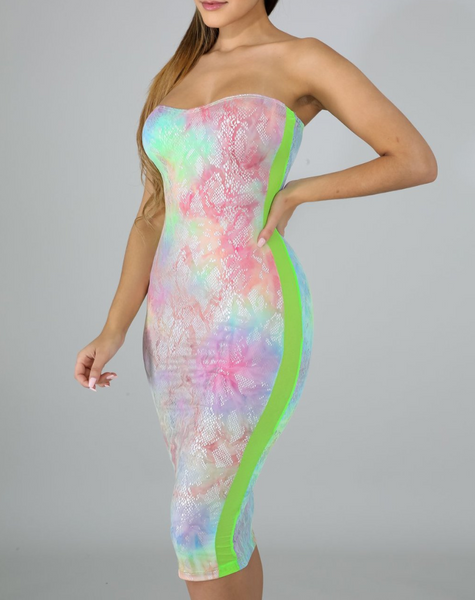 Rattle Neon Tye Dress