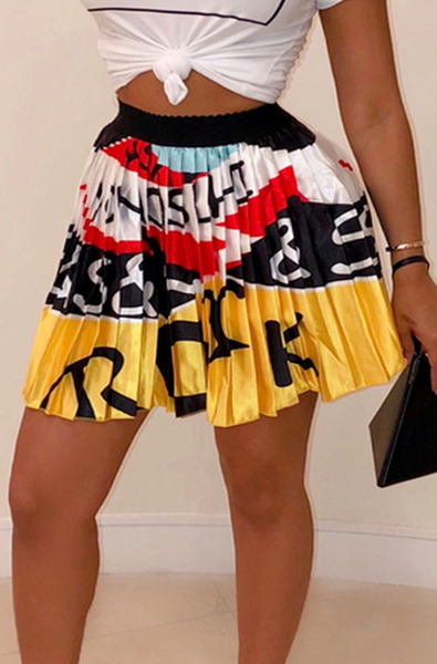 Conversation Piece Pleated Mini-Skirt